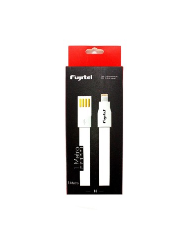 Cable Fujitel USB A  IPHONE 5 - 1MT Plano Imantado Blanco