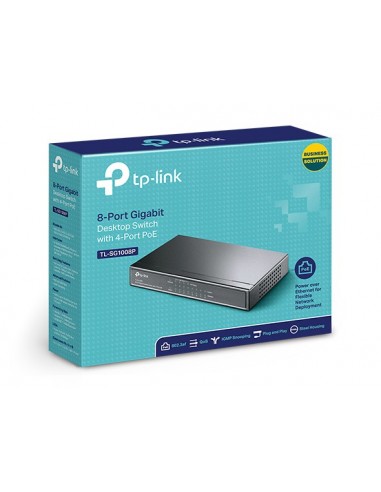 SWITCH SOBREMESA 8 PUERTOS GIGABIT 4 PUERTOS  PoE
