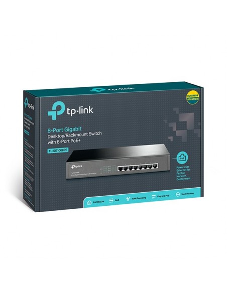 Switch  con 8 puertos Gigabit PoE+ TL-SG1008PE