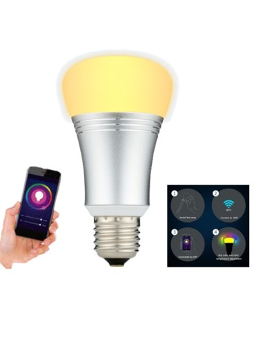 Ampolleta inteligente regulable LED WIFI Luz Cálida