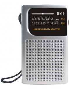 RADIO A PILAS DE BOLSILLO AM/FM IRT PLATEADA