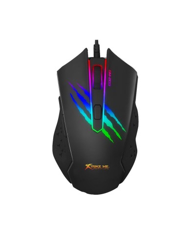 MOUSE GAMING XTRIKE ME 2400 DPI NEGRO 6 BOTONES/ LUCES COLORES