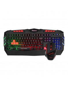 KIT TECLADO + MOUSE GAMING XTRIKE ME 2400 DPI NEGRO/ROJO
