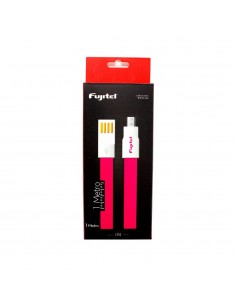 CABLE FUJITEL USB A MICRO USB - 1MT PLANO IMANTADO ROSADO