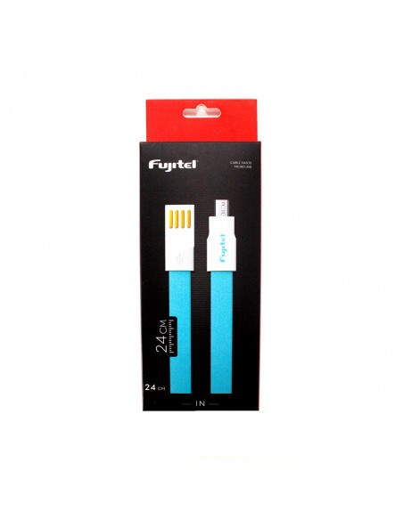 CABLE FUJITEL USB A MICRO USB - 24CMS PLANO IMANTADO AZUL