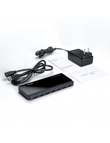 HUB 7 PUERTOS USB 3.0 + 2 PUERTOS CARGADORES (UH72