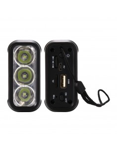 PARLANTE LINTERNA OUTDOOR CON FUNCION SOS NEGRO FUJITEL