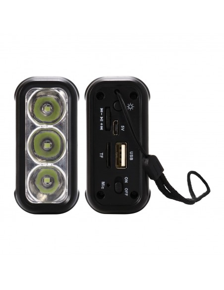 PARLANTE LINTERNA OUTDOOR CON FUNCION SOS NEGRO FUJITEL