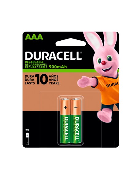 Pack 2 pilas AAA recargables de 850mAh Duracell