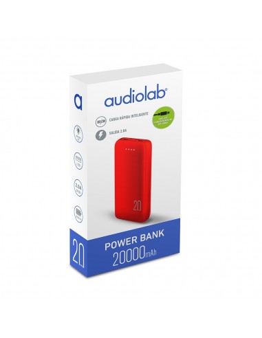 POWERBANK 20.000 Mah 2USB AUDIOLAB ROJO