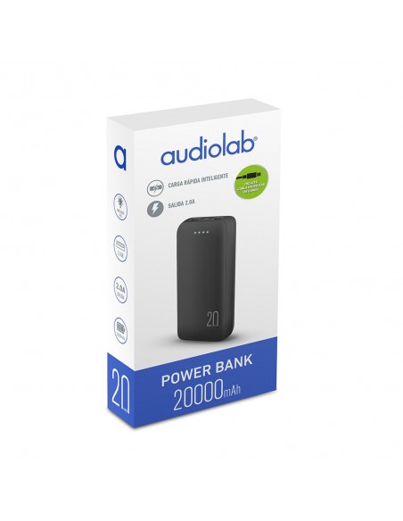 POWERBANK 20.000 Mah 2USB AUDIOLAB NEGRO
