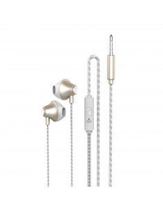 AUDIFONO IN EAR CABLE TRENZADO GOLD-WHITE  AUDIOLAB