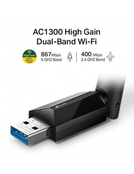 ADAPTADOR USB INAL.AC1300 ALTA GANANCIA DUAL BAND