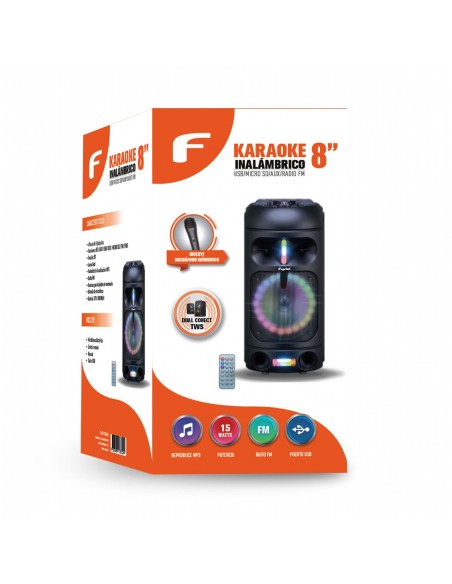 FUJITEL KARAOKE  BT 8" FM/USB/SD/AUX/15W