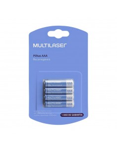 PILAS RECARGABLES MULTILASER 4 PILAS AAA (1000 MAH)