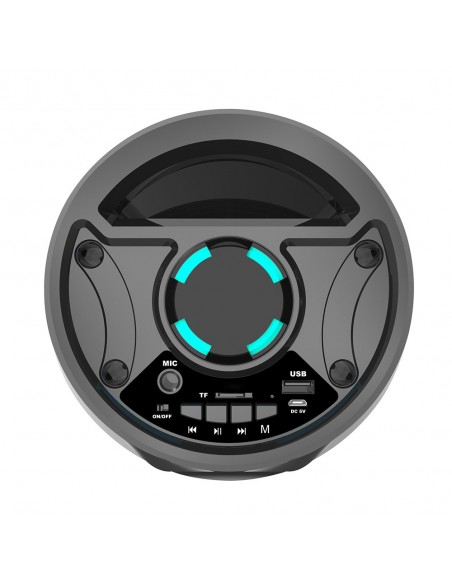 PARLANTE FUJITEL BT 4"x2 /10W /FM/TF/USB/ MIC/LUCES NEGRO