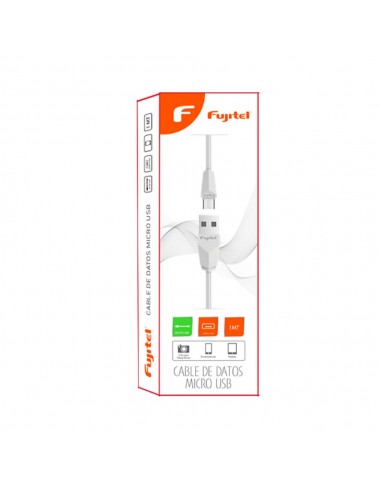 Cable USB-MICRO USB Blanco marca Fujitel