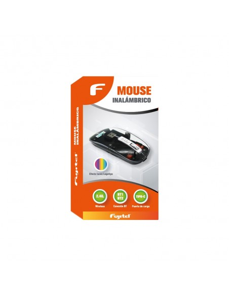 MOUSE NEGRO INALAMBRICO CON LUZ FUJITEL