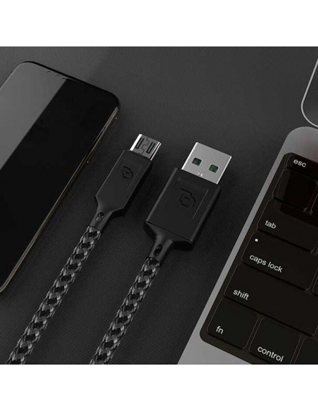 Cable Micro USB a USB-A 1.2 Mt Rugged Dusted negro