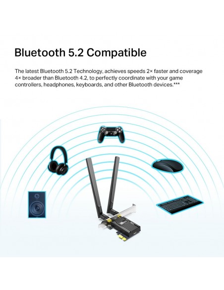 Adaptador Archer TX20E PCIe AX1800 Wi-Fi 6 Bluetooth 5.2 TPLink