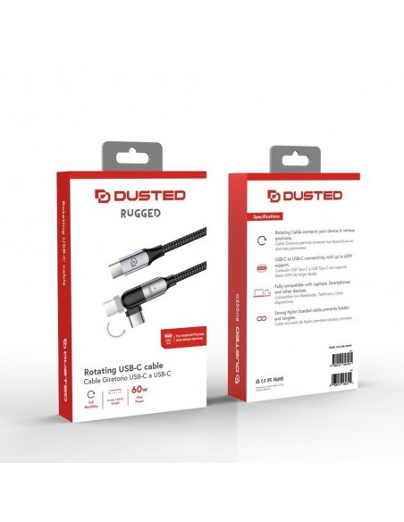 Cable giratorio USB-C a USB-C 60W de 2M Dusted