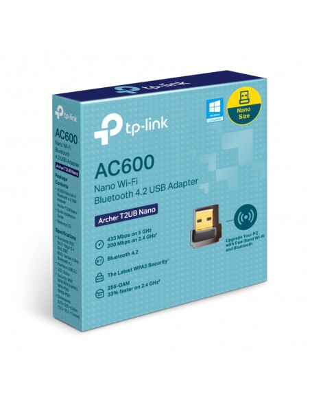 Adaptador USB AC600 Nano Wi-Fi Bluetooth 4.2 Archer T2UB Nano TPLink