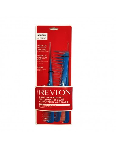 Set De 3 Peines Revlon, 2 De Cola Y 1 Estándar