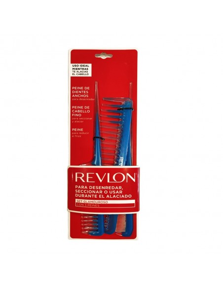 Set De 3 Peines Revlon, 2 De Cola Y 1 Estándar