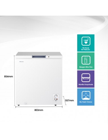 Freezer 199L horizontal frío Directo Dual Hisense