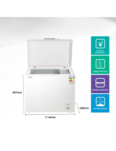 Freezer Horizontal 297L frío directo Hisense