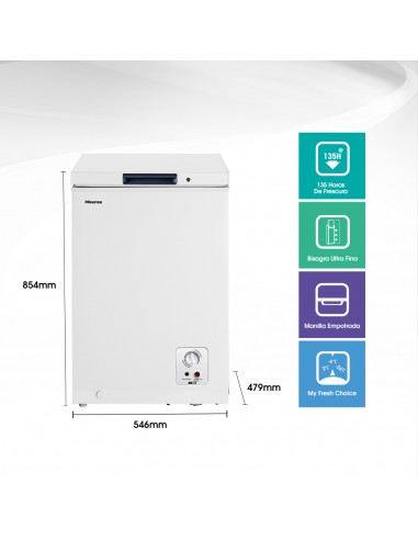 Freezer Horizontal 96Lt frío directo dual Hisense