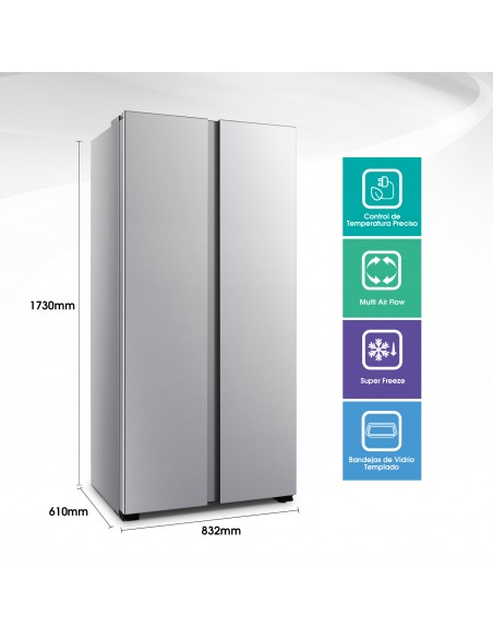 Refrigerador RC56WS Side by Side no frost 428L Hisense