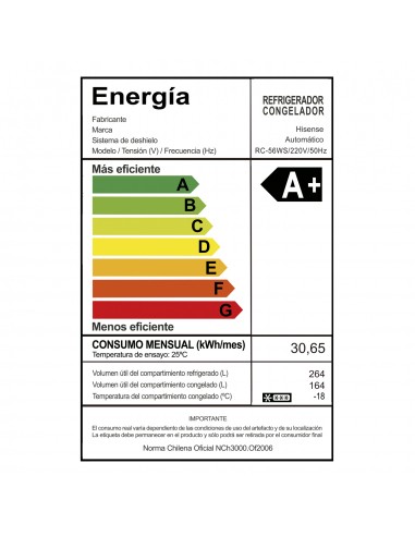 Refrigerador RC56WS Side by Side no frost 428L...