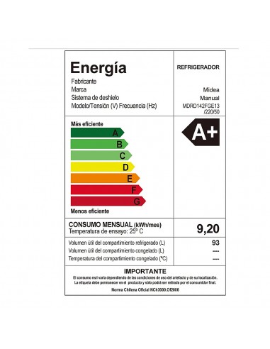 Frigobar MDRD142FGE13 RED MIDEA