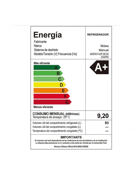 Frigobar MDRD142FGE30 BLACK MIDEA