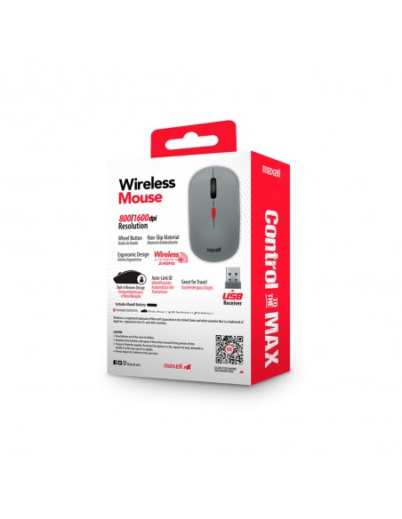 Mouse inalámbrico MOWL-100 gris Maxell