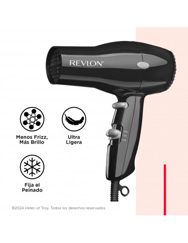 Secador De Pelo Compacto Iónico Negro Revlon