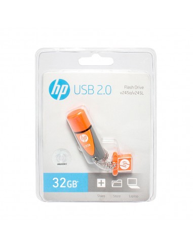 Pendrive HP USB 32GB Goma Naranjo